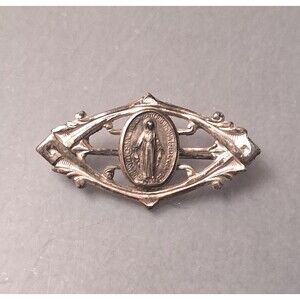 Antique Miraculous Mary Brooch